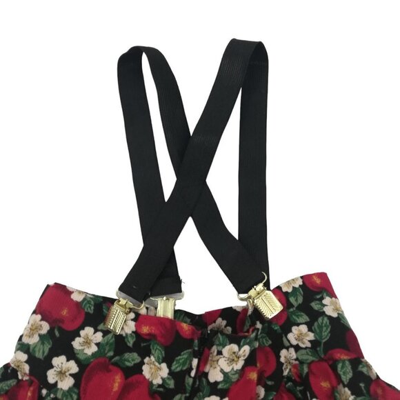 Vintage Ruffle Prairie Overall Suspender Skirt Size 6X Apple Flower 90s 80s - Picture 9 of 11